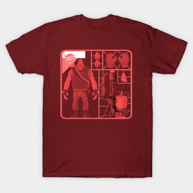 Team Fortress 2 - Heavy Weapons Guy Model Sprue - Red T-Shirt by Reds94